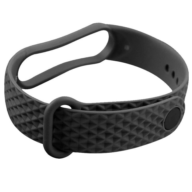 Ремешок силиконовый Rhomb для Xiaomi Mi Band 5/6 Black (00000039435_12)