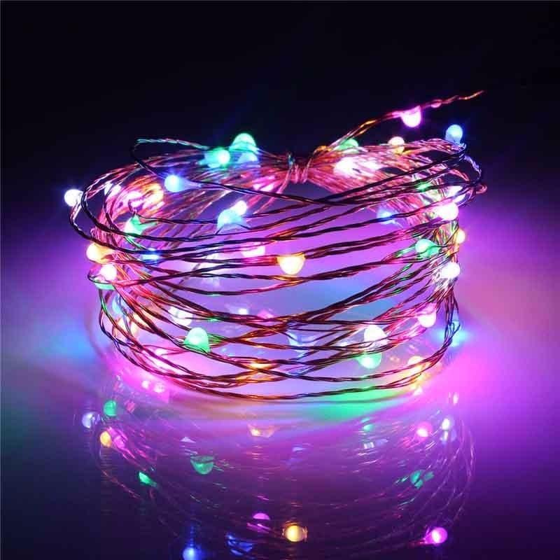 Гирлянда светодиодная 6м на батарейках Ledart Цветная