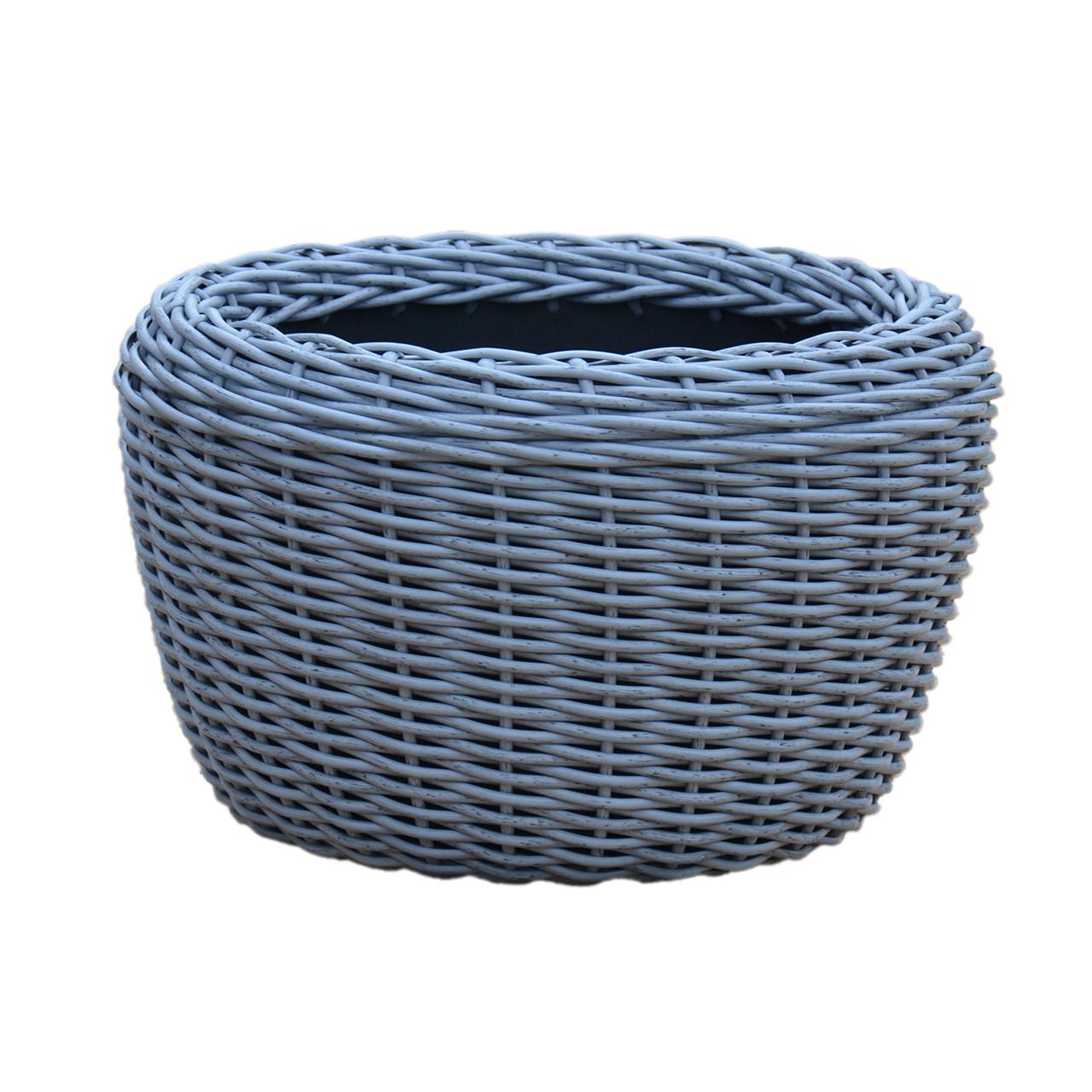 Кашпо велике для рослин та квітів з штучного ротангу/ручної роботи 45 л Сірий (12343572) - фото 1 Кашпо велике для рослин та квітів з штучного ротангу/ручної роботи 45 л Сірий (12343572) - фото 1
