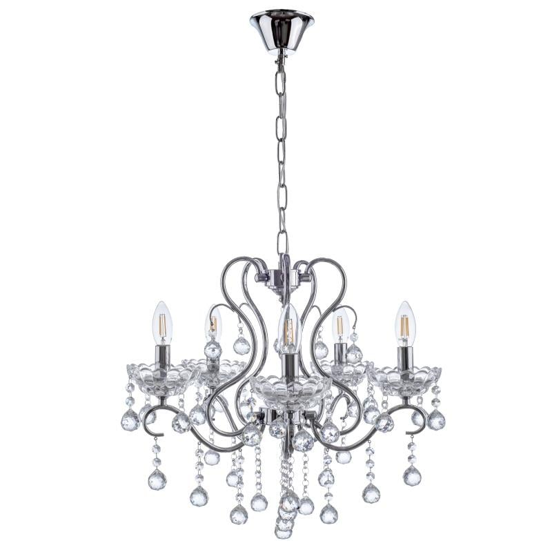 Люстра свеча подвесная хрустальная классическая Brille BCL-666S/5 E14 CH