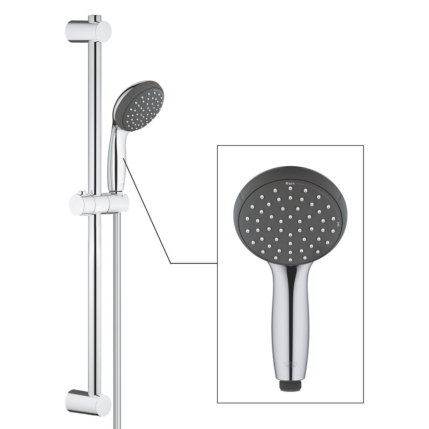 Душевой комплект со штангой Grohe QuickFix Vitalio Start 27948000 CV030599 Хром (159169) - фото 3