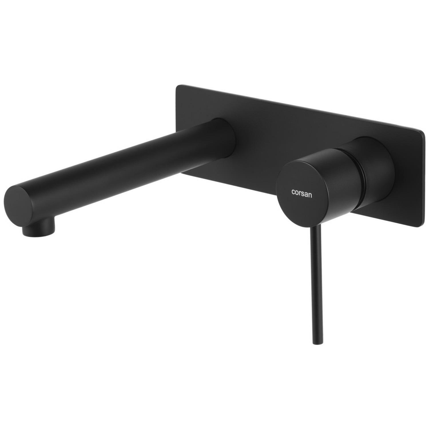 Змішувач для умивальника Corsan LUGO CMB7515BL reac-10000000074 настінний Чорний (158758)