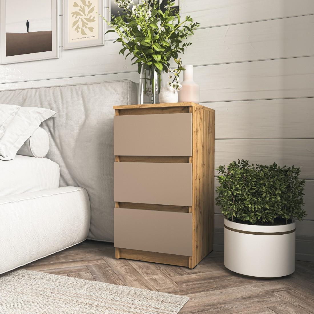 Тумба прикроватная 400х758х398 мм Дуб аппалачи/Капучино (B-762)