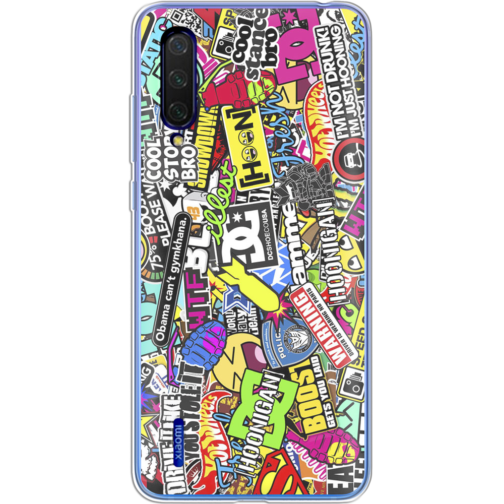Чехол BoxFace Xiaomi Mi 9 Lite Multicolored Inscriptions Прозрачный силикон (38311-up880-38311)