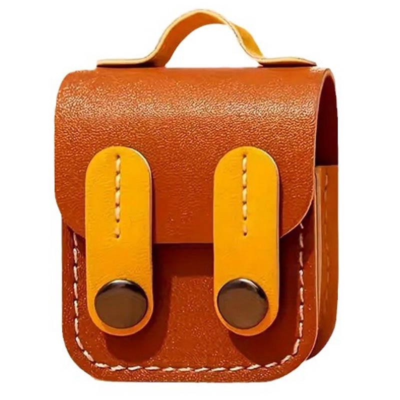 Футляр шкіряний Epik Briefcase для навушників AirPods 1/2 Brown/Yellow (00000075978_3)