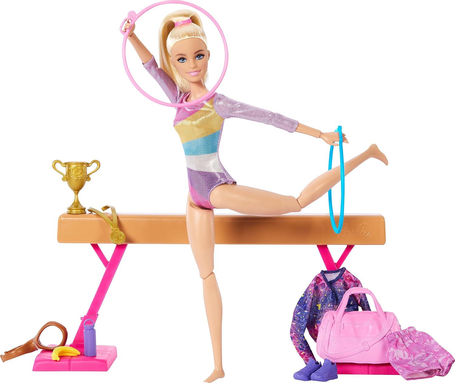 Игровой Набор Барби Гимнастка Barbie Gymnastics Set with Blonde Doll