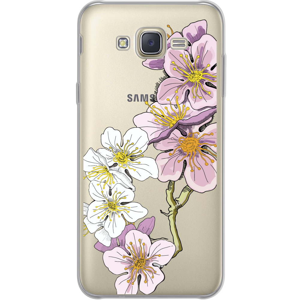 Чехол BoxFace Samsung J700H Galaxy J7 Cherry Blossom Прозрачный силикон (24496-cc4-24496)
