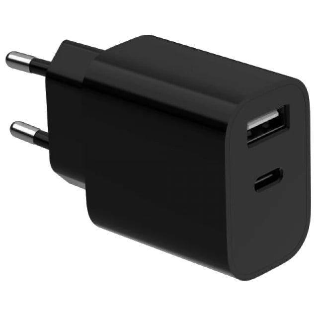 Зарядное устройство сетевое Gembird TA-UC-2AC12-01-BK USB Type A/USB Type C 12 Вт Черный (28100485)