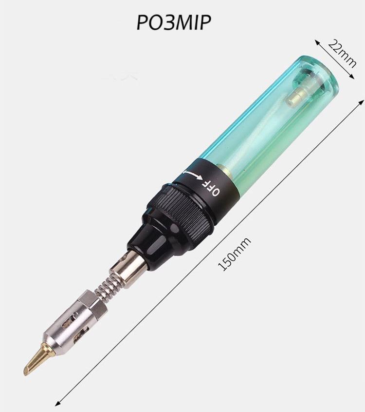 Паяльник газовый бутановый съемное жало с тремя насадками (R9464) - фото 4