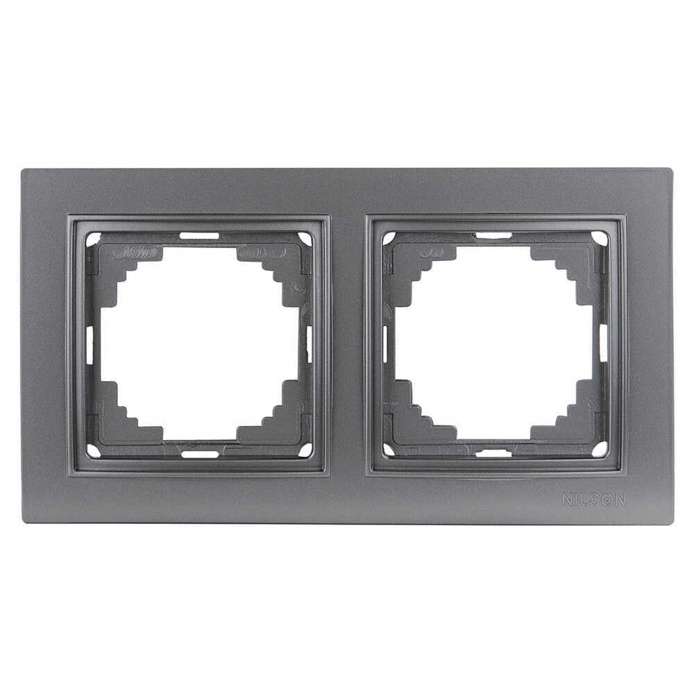 Рамка двухместная Nilson Thor Антрацит (27160092)