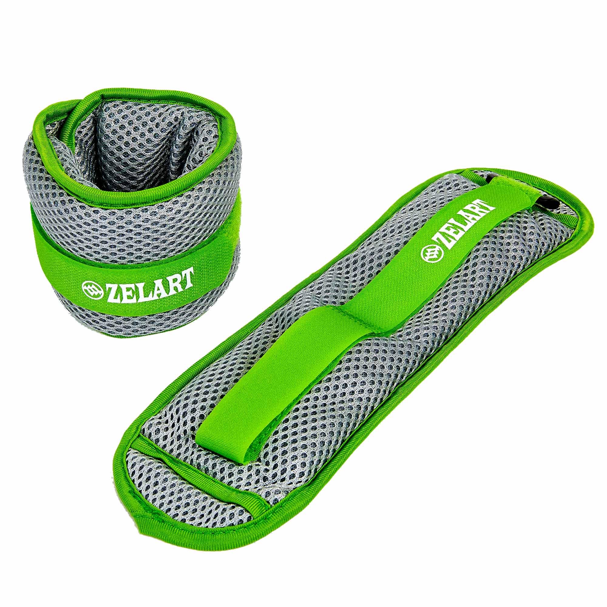 Утяжелители-манжеты водонепроницаемые Zelart FI-7210-1 2x0,5 кг Серый/Салатовый (DR003572)