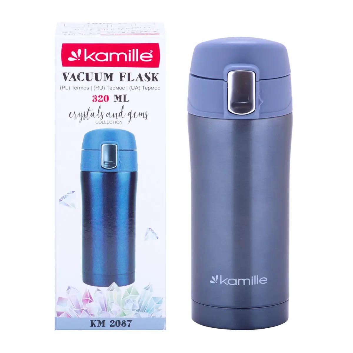 Термос Kamille из нержавеющей стали 320 мл Голубой (KM-2087)