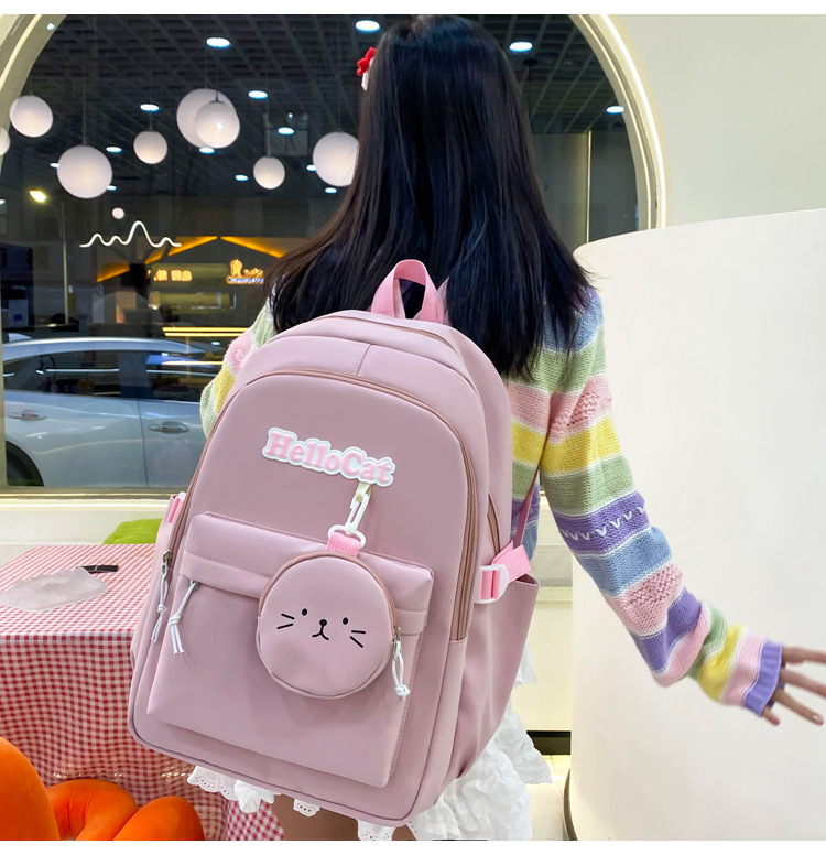 Школьный рюкзак для девочки Hello Cat 5в1 5-11 класс Розовый (27668058) - фото 6 Школьный рюкзак для девочки Hello Cat 5в1 5-11 класс Розовый (27668058) - фото 6