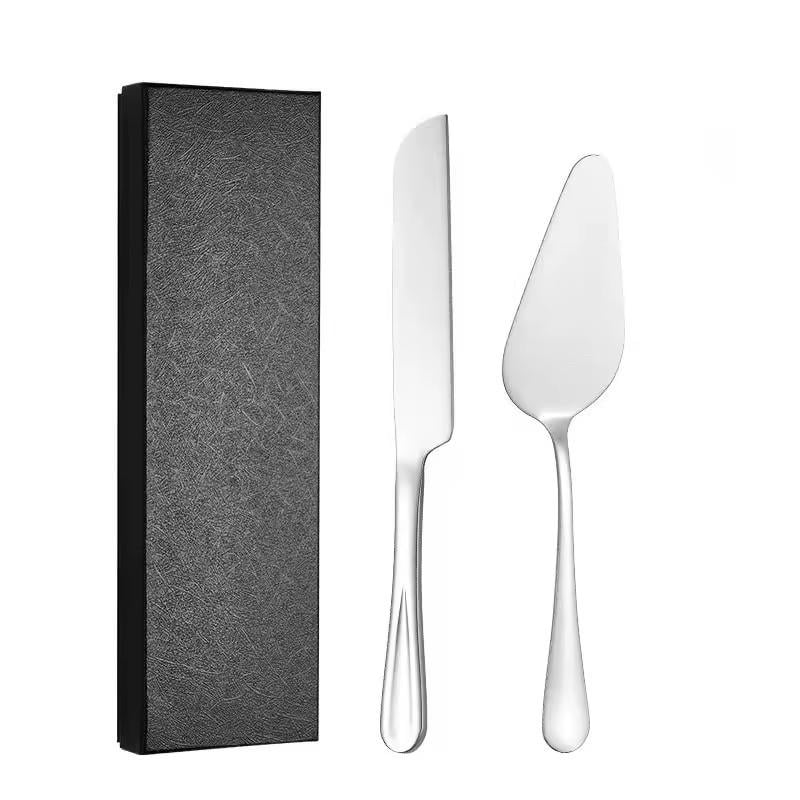 Набір лопатка та ніж з нержавіючої сталі для торта та десерту Сріблястий - фото 5 Набір лопатка та ніж з нержавіючої сталі для торта та десерту Сріблястий - фото 5