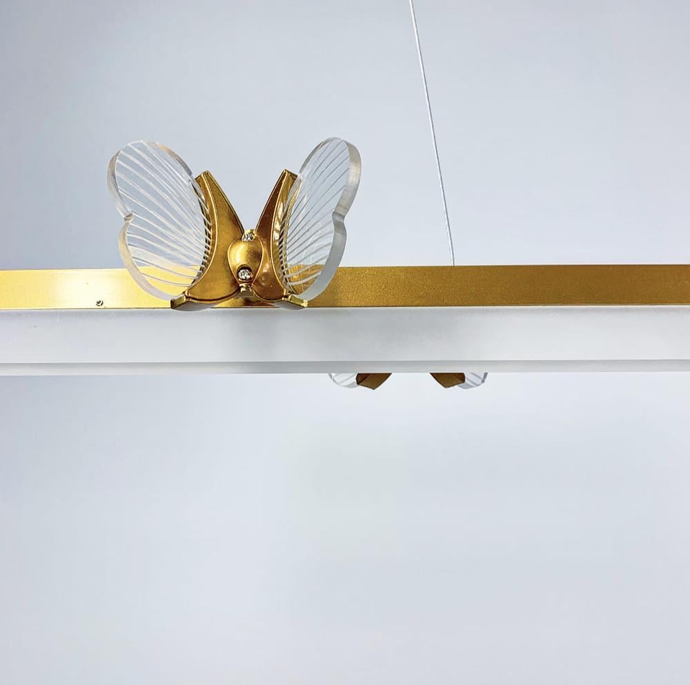 Люстра світлодіодна видовжена із метеликами Золотий (C 18-1000 GD) - фото 3