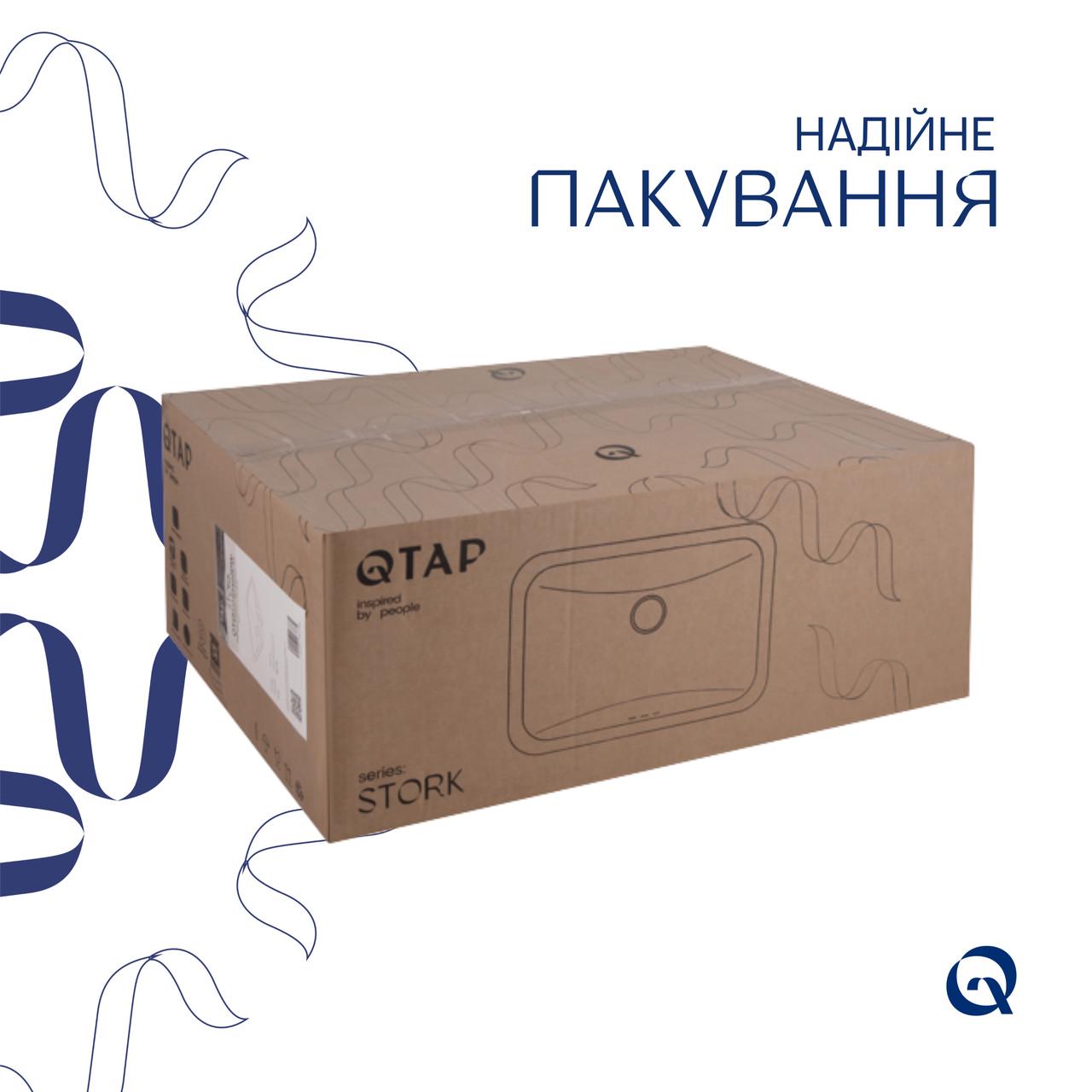 Раковина Qtap Stork врізна прамокутна з донним клапаном PU02O 535x365х190 мм White (2612632453) - фото 6