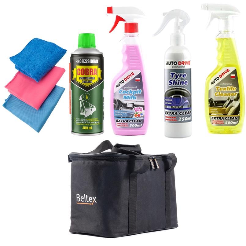 Набор по уходу за машиной CarLife Beltex Мини с органайзером (na_9)