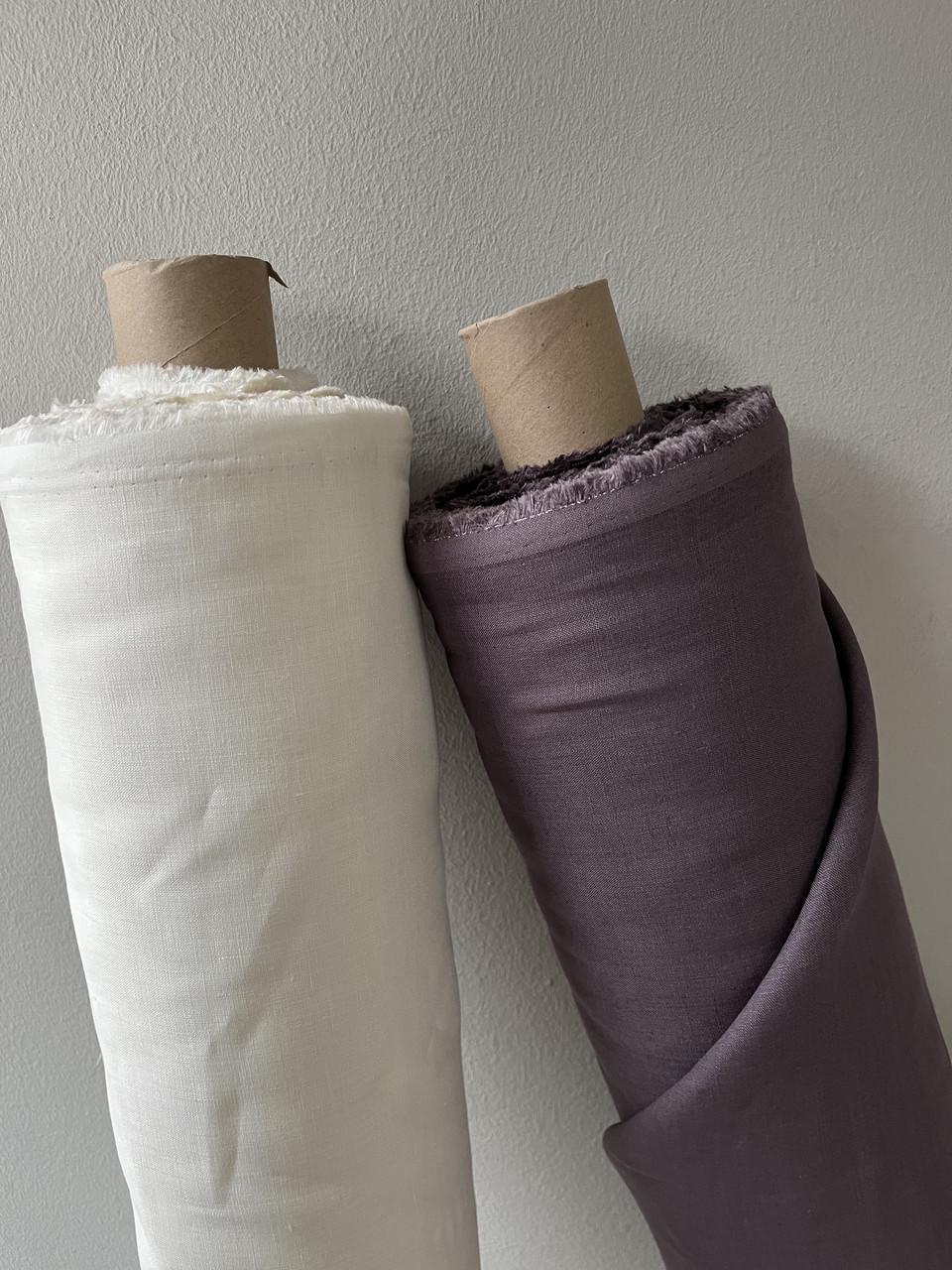 Ткань рубашечная LINEN PLUS льняная 143 см 1403 Молочный - фото 7