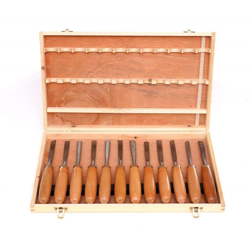 Набор стамесок для резьбы по дереву Kraft&Dele KD11775 в деревянном кейсе (17859611)