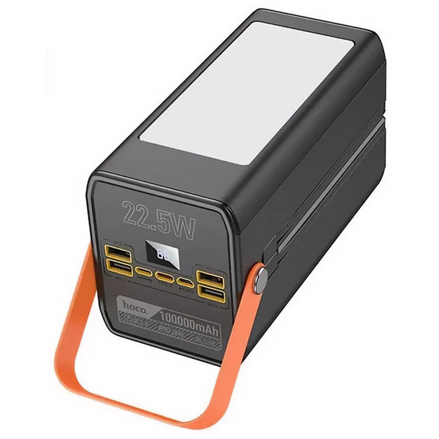 Повербанк Hoco DB49 4USB/Type-C/Lightning LED Light 22,5W 100000 mAh Черный - фото 3