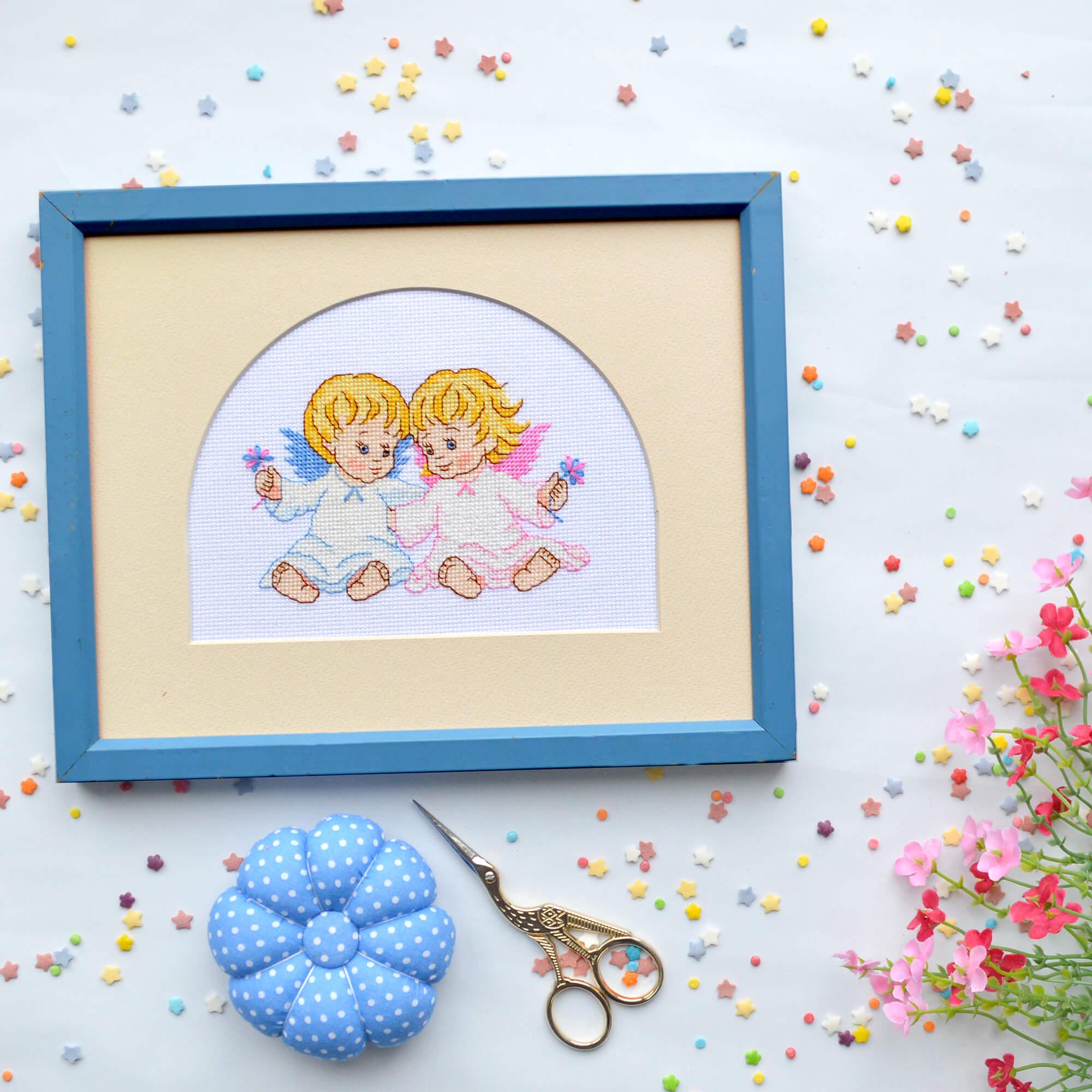 Набор для вышивки крестом Ангелочки (22)