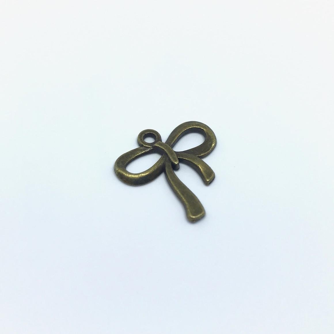 Подвеска фигурная металлическая Бантик 1,8х1,8 см Античная бронза (555822955)