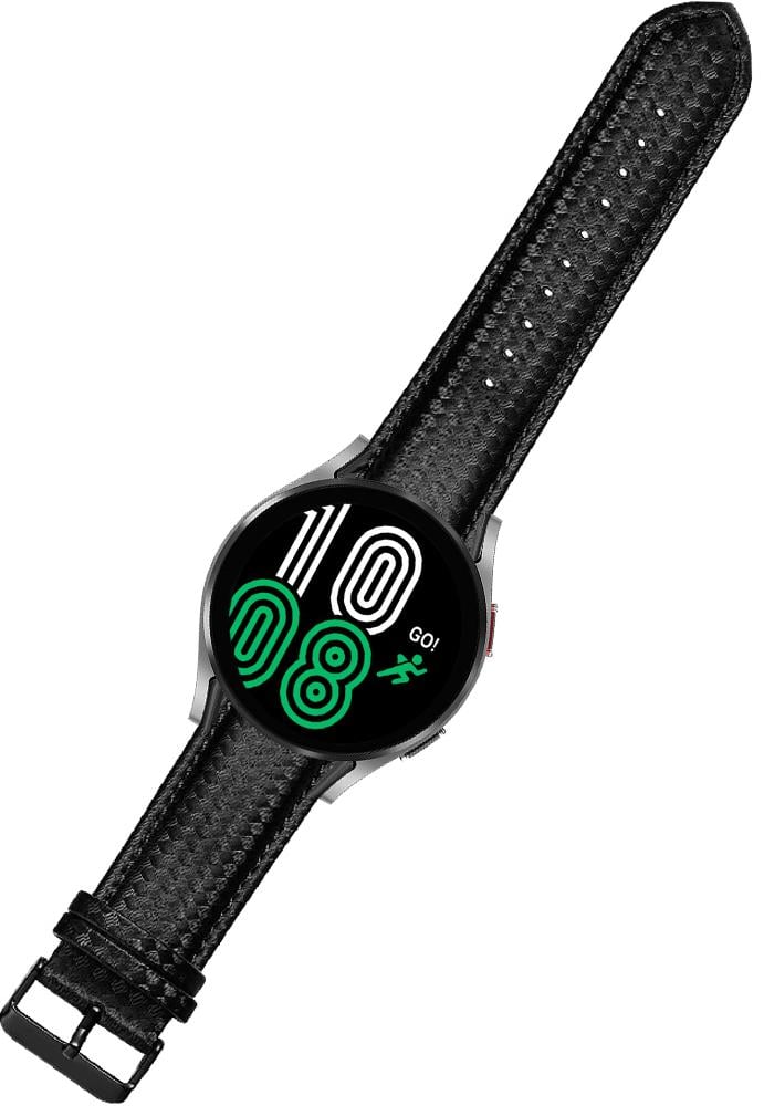 Ремешок кожаный Carbon для Galaxy Watch 4 44 мм Black (23508-2B)