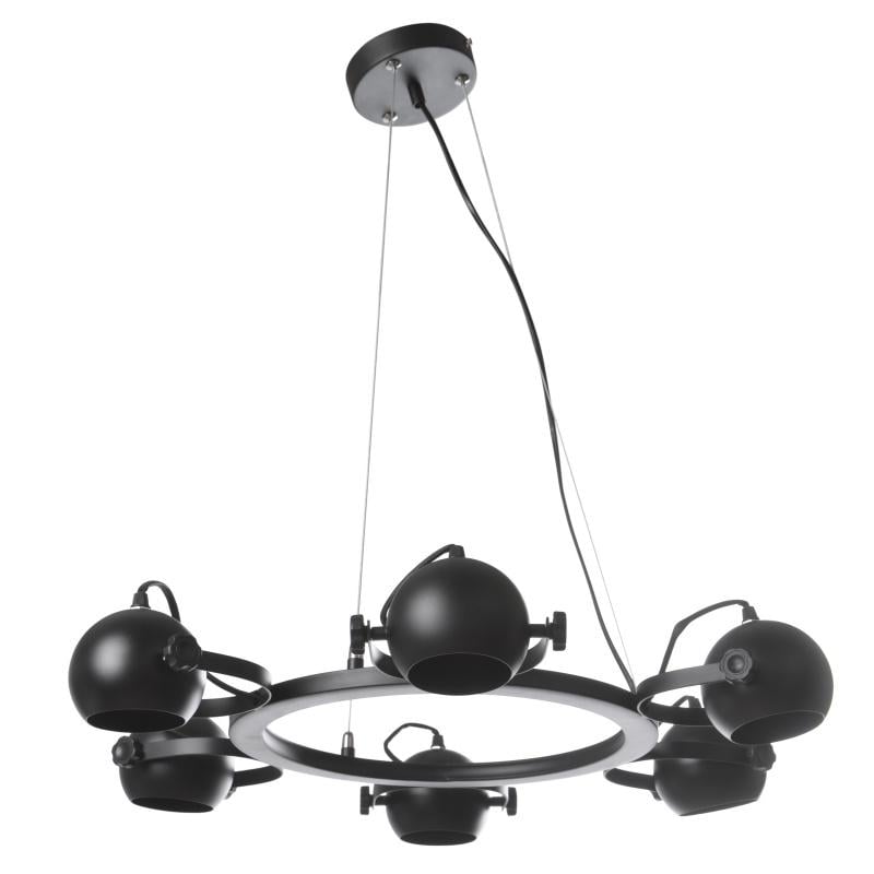 Люстра потолочная лофт галогенная Brille BL-390S/6 GU10 BK на 6 плафонов