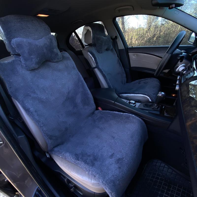 Накидка на сиденье автомобиля из овчины Sheepskin эко-шерсть 2 шт. 50 см Серый (417) - фото 4 Накидка на сиденье автомобиля из овчины Sheepskin эко-шерсть 2 шт. 50 см Серый (417) - фото 4