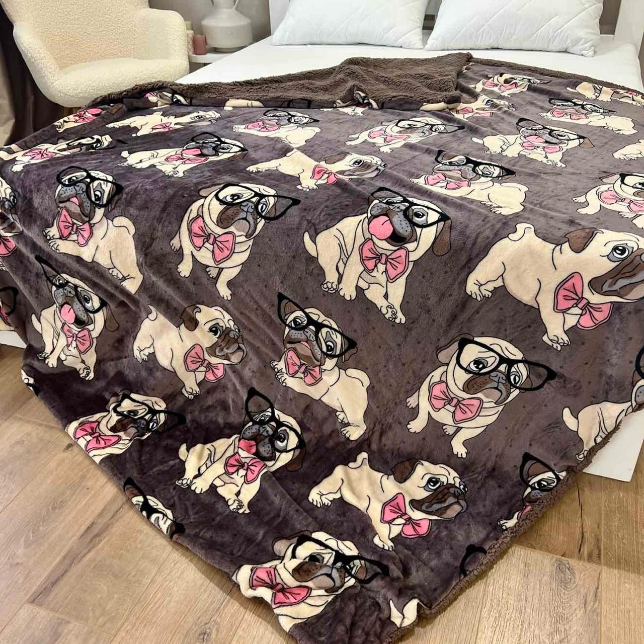 Плед-покрывало двухсторонний 200х220 см Коричневый (29879633) - фото 6