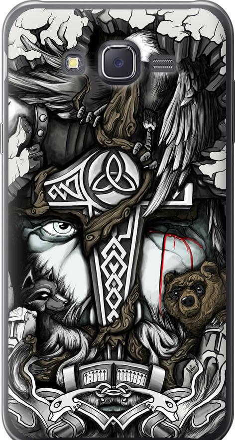 Чехол на Samsung Galaxy J7 J700H Тату Викинг (4098u-101-42517)