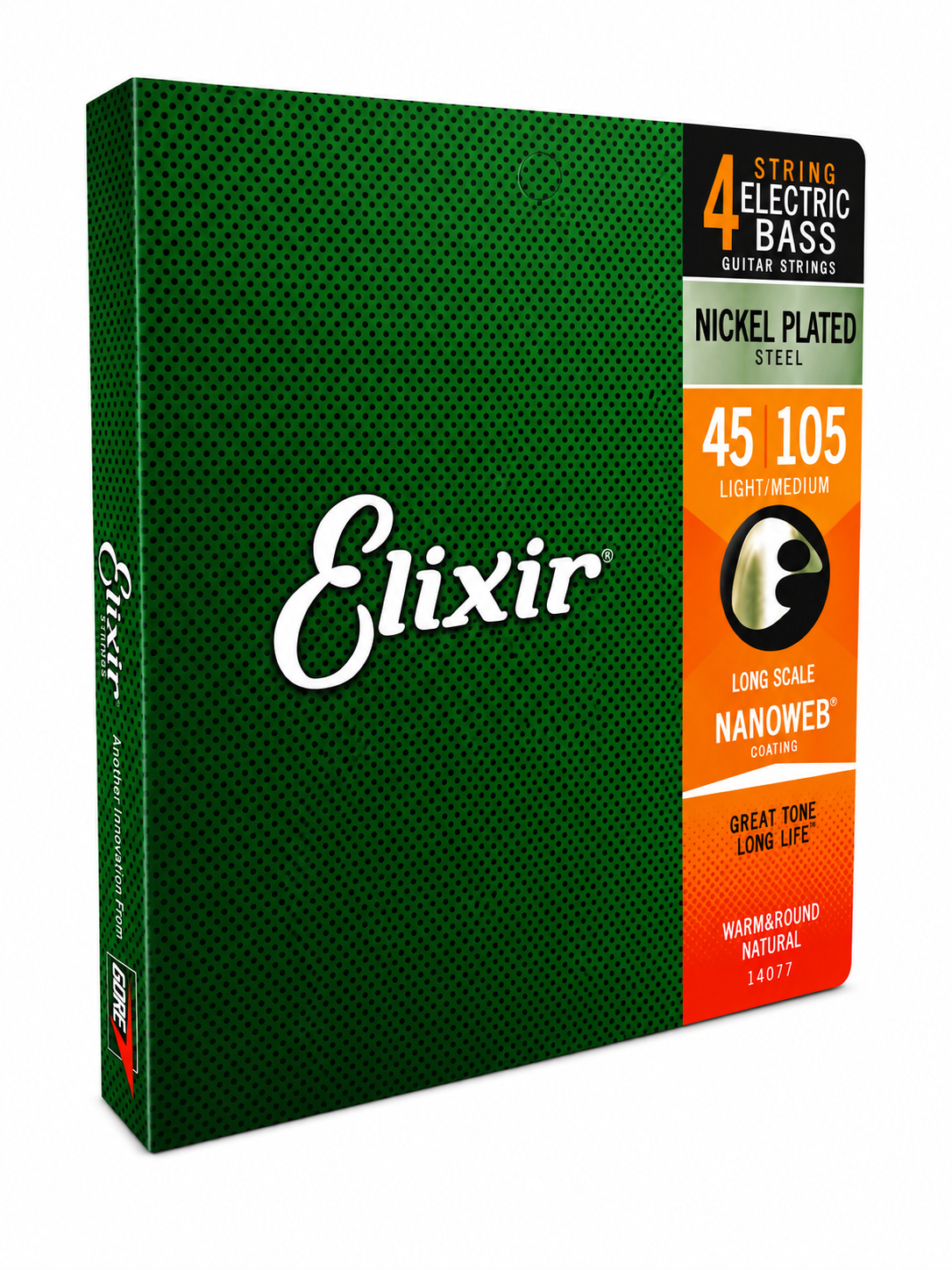 Струны для 4-струнной бас-гитары Elixir 14077 NANOWEB Nickel Plated Steel 45-105 Light/Medium Long Scale (35957280)