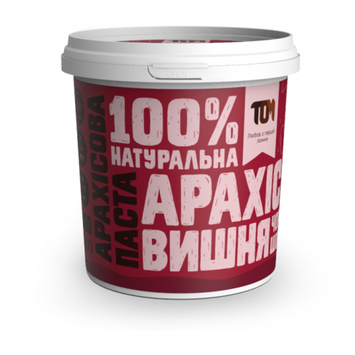 Арахисовая паста ТОМ с черным шоколадом и вишней 500 г