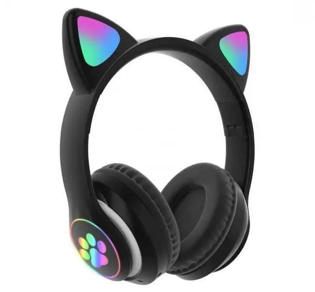 Наушники беспроводные Cat STN-28 LX-553 LED с кошачьими ушками Черный (WS)