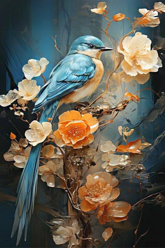 Алмазная мозаика MY-Art Удивительная птичка на подрамнике круглые алмазы 40х60 см (AR-3335)