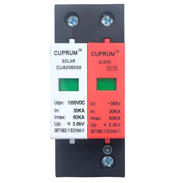 Пристрій захисного відключення комбінований DC+AC 1пDC 1000V+ 1пAC 385V 60kA (cu6206022)