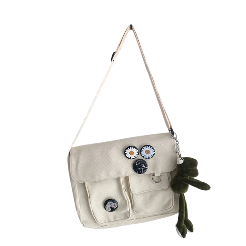 Сумка для девочки с карманами готическая Белый (А437)