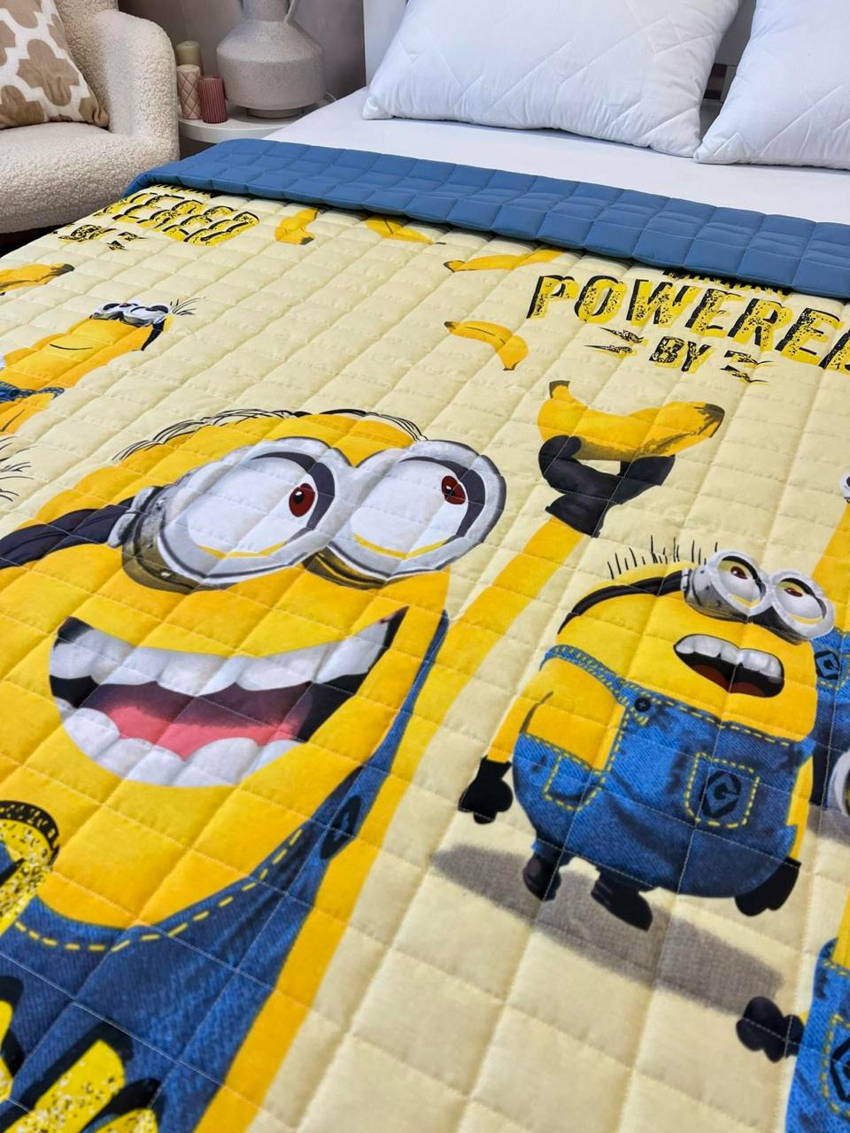 Ковдра дитяча з малюнком Міньйони двостороння 150х210 см Бежевий - фото 2 Ковдра дитяча з малюнком Міньйони двостороння 150х210 см Бежевий - фото 2