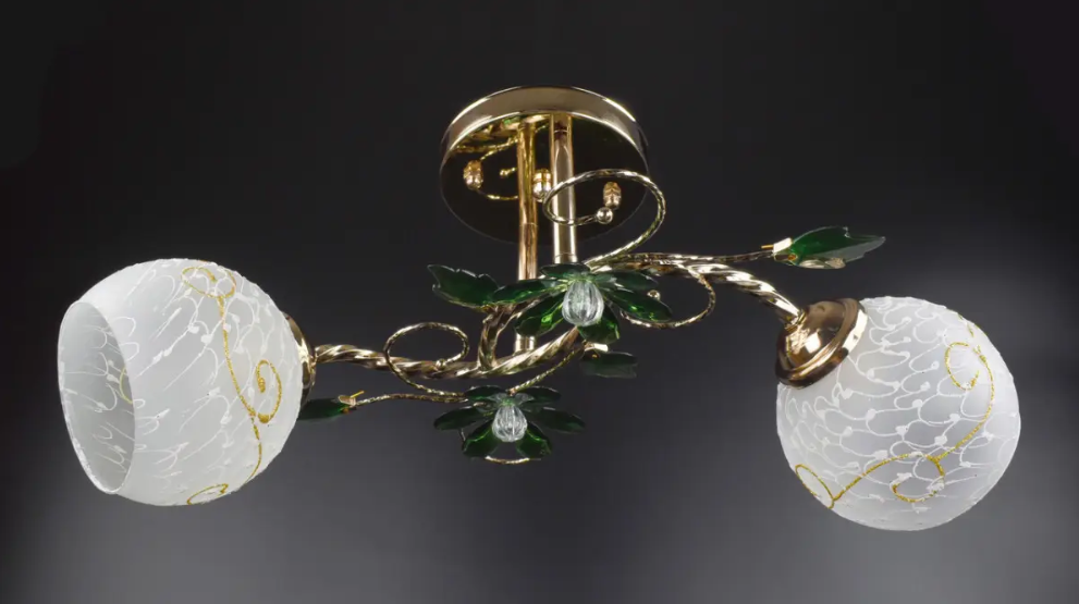 Люстра потолочная на 2 лампочки 4106/2-green Зеленый (NA005141)