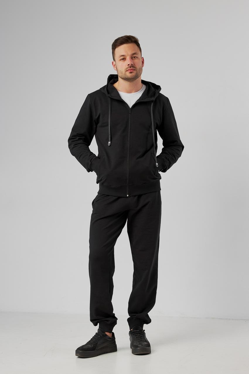 Костюм мужской спортивный М79.2 батал двухнитка L Черный (694-1-62)