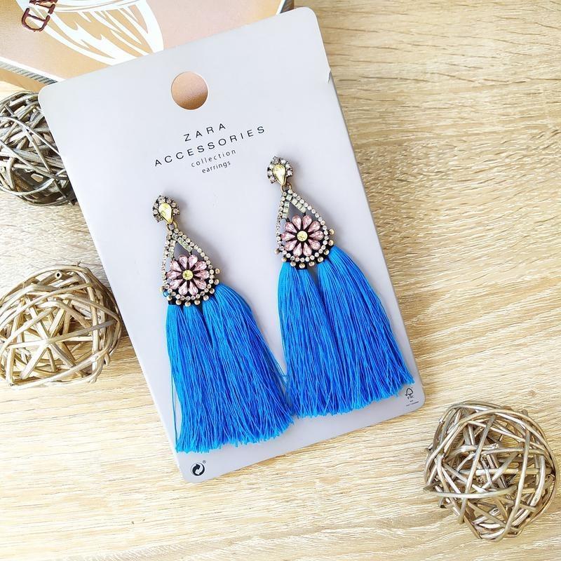 Сережки Zara Голубой (10203)