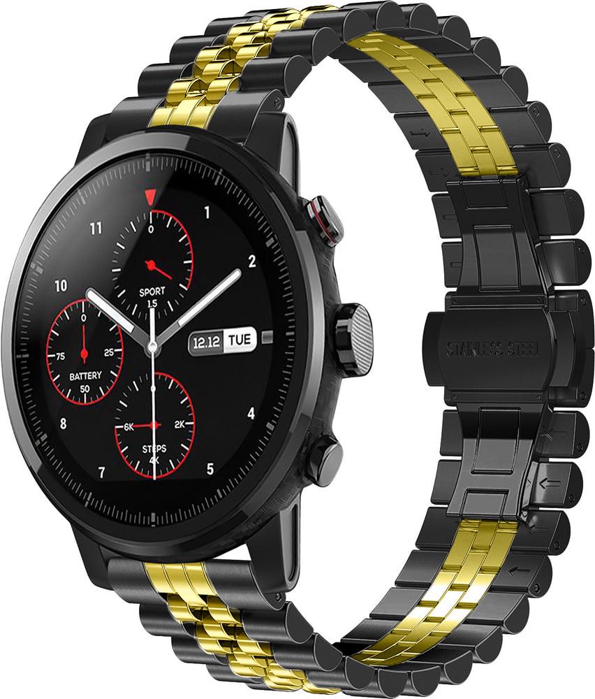 Браслет металлический Stech Line для Amazfit Stratos Black Gold (29148-02)