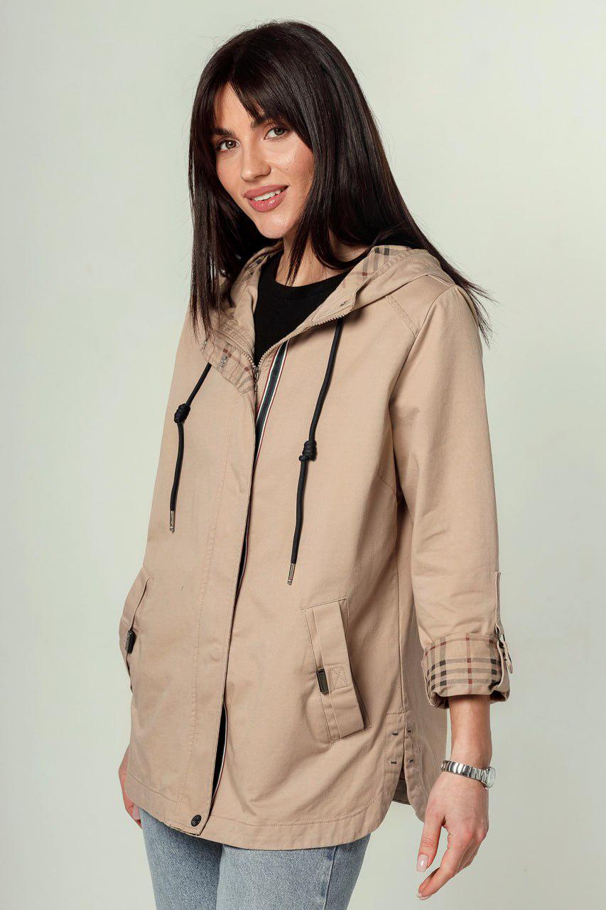 Куртка женская хлопковая летняя р. 56 Бежевый (097\14)