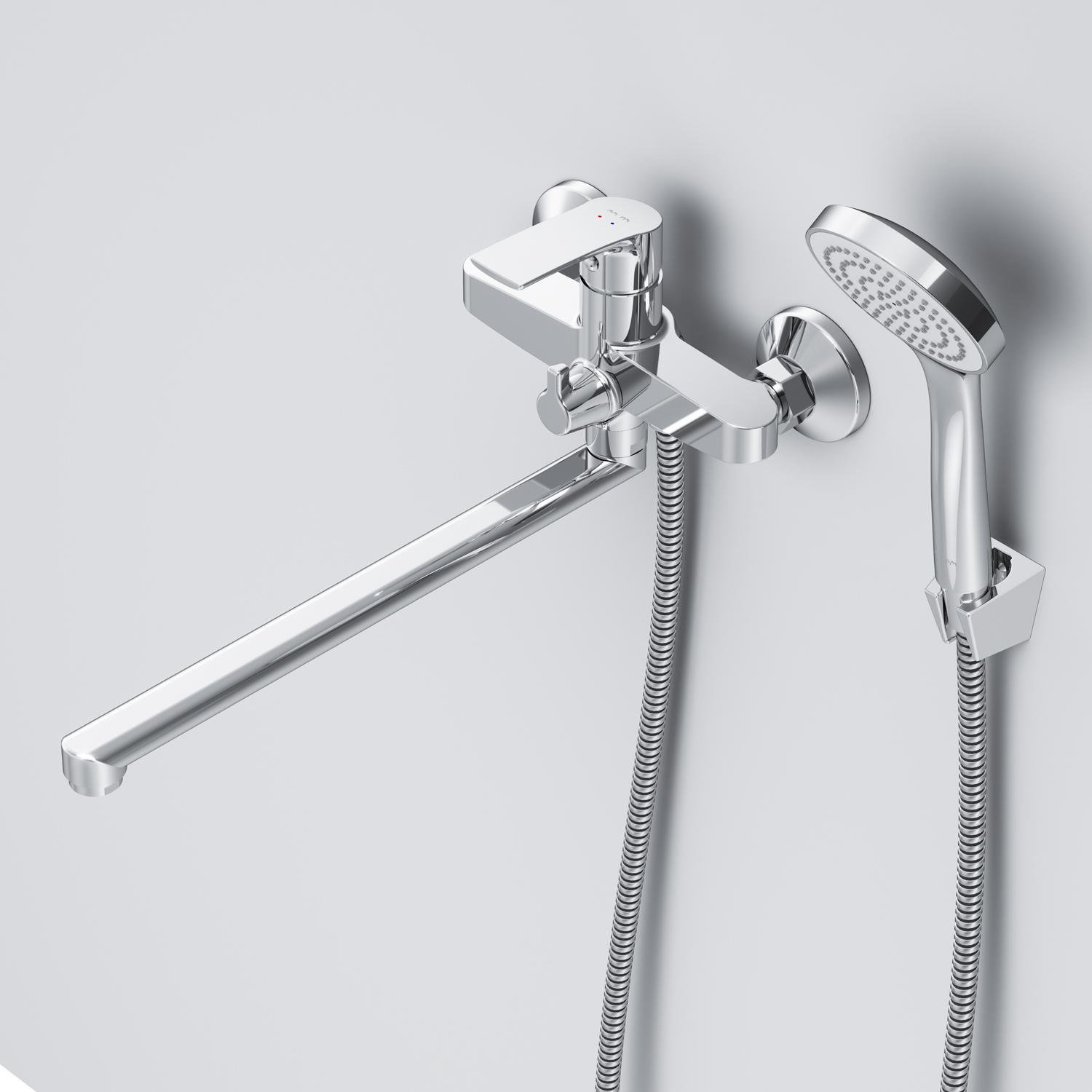 Змішувач AM.PM Pride з довгим виливом і душовим набором Хром (F7C95000) Змішувач AM.PM Pride з довгим виливом і душовим набором Хром (F7C95000)