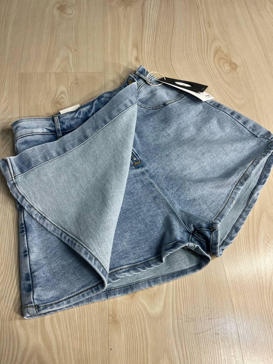 Шорты юбка женские M.Sara 6077 джинсовые короткие L Голубой (4142) - фото 2 Шорты юбка женские M.Sara 6077 джинсовые короткие L Голубой (4142) - фото 2