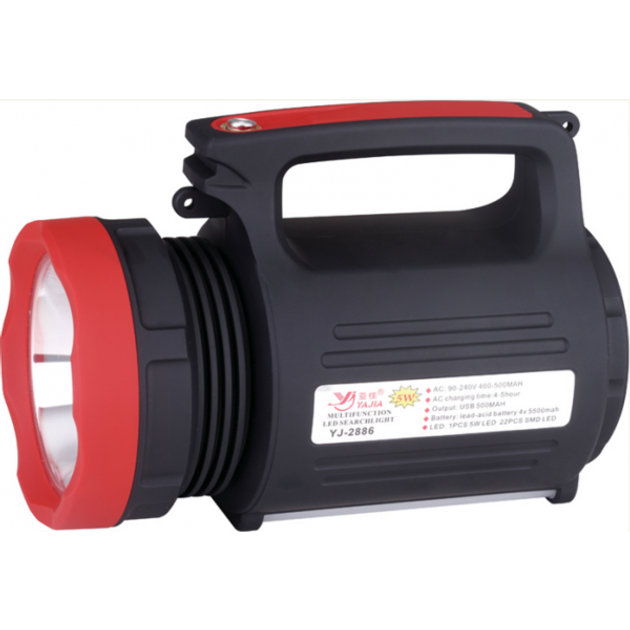 Фонарь аккумуляторный YAJIA YJ-2886 LED 5W 22 SMD Power Bank 6000 mAh (ML-04925) Фонарь аккумуляторный YAJIA YJ-2886 LED 5W 22 SMD Power Bank 6000 mAh (ML-04925)