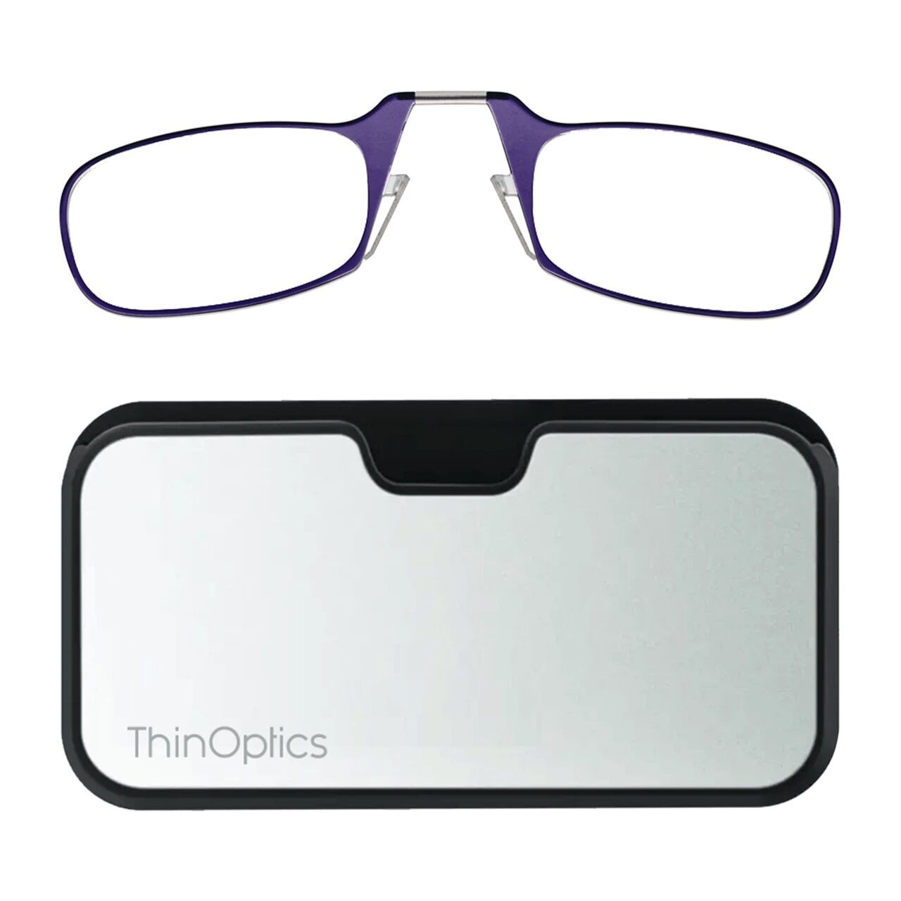 Очки для чтения Thinoptics с классическим серебряным чехлом/диоптрий '+2,00 Фиолетовый (2.0PURMUP)