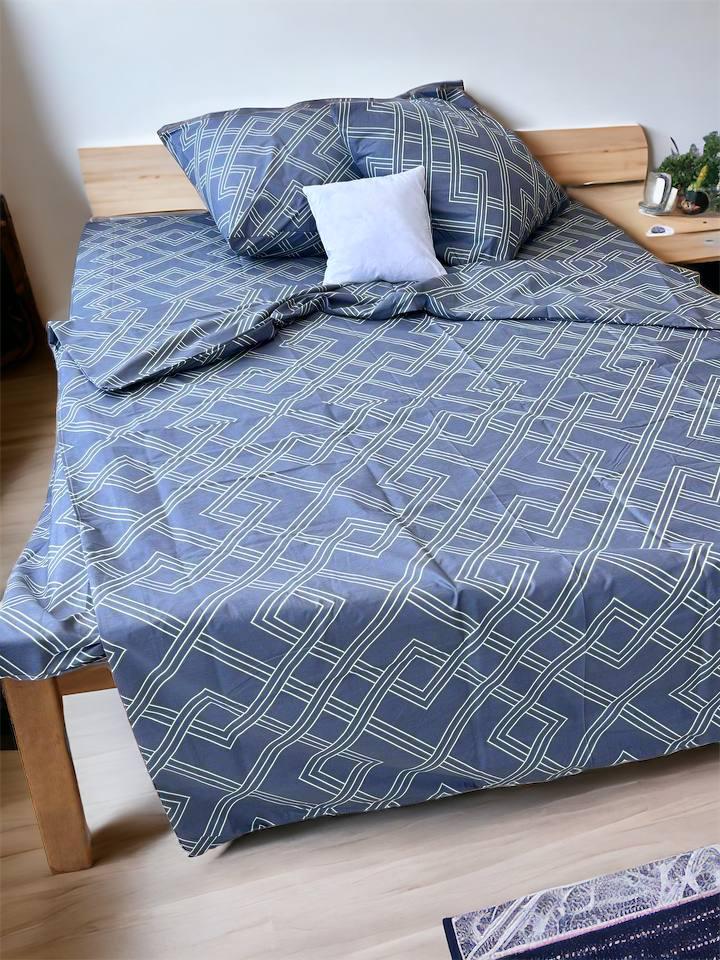 Комплект постельного белья Лабиринт евро Серый с белым Комплект постельного белья Лабиринт евро Серый с белым