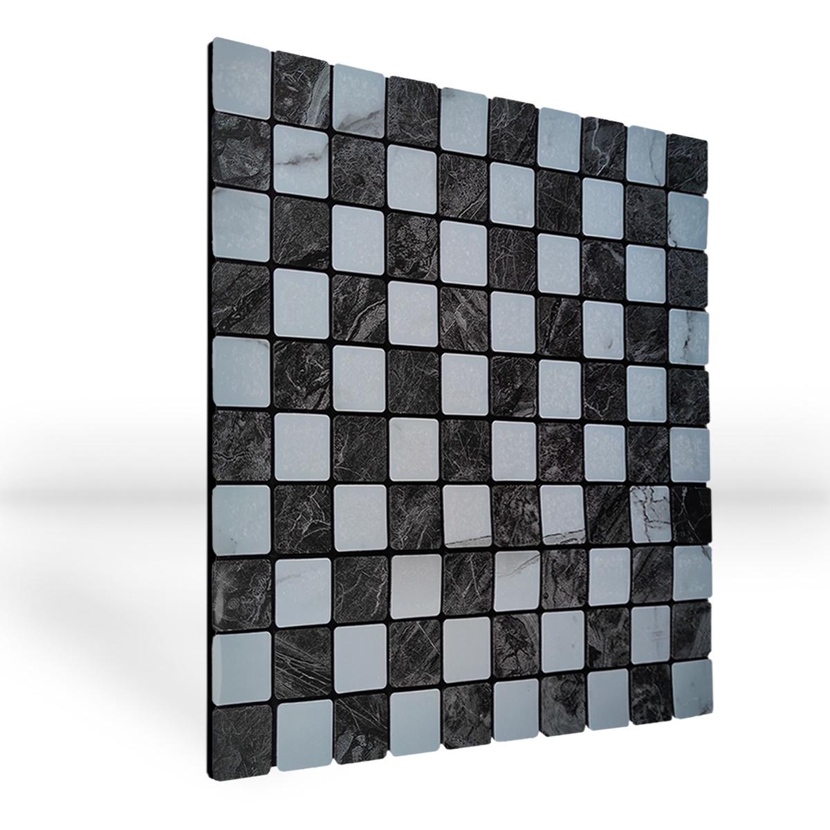 Плитка самоклеящаяся виниловая PET Шахматы мрамор 30х30 см 4 мм