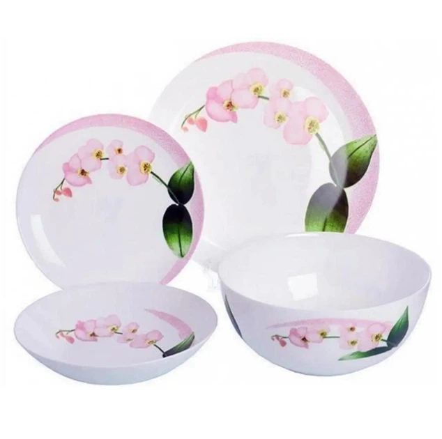 Сервиз столовый круглый Luminarc Pink Orchid из стеклокерамики 19 предметов Розовый (169-135-Q0055)